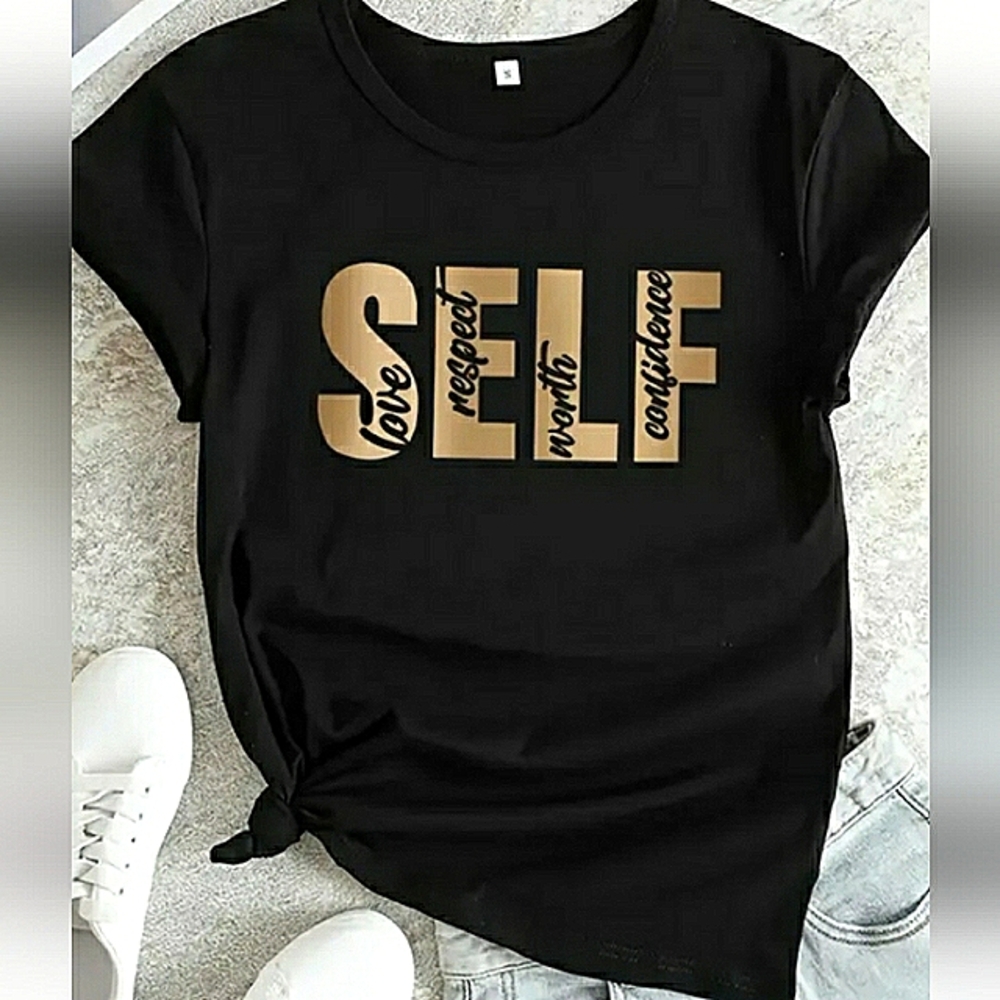 SELF Love Inspirational Graphic T-shirt, Size XL, NWOT